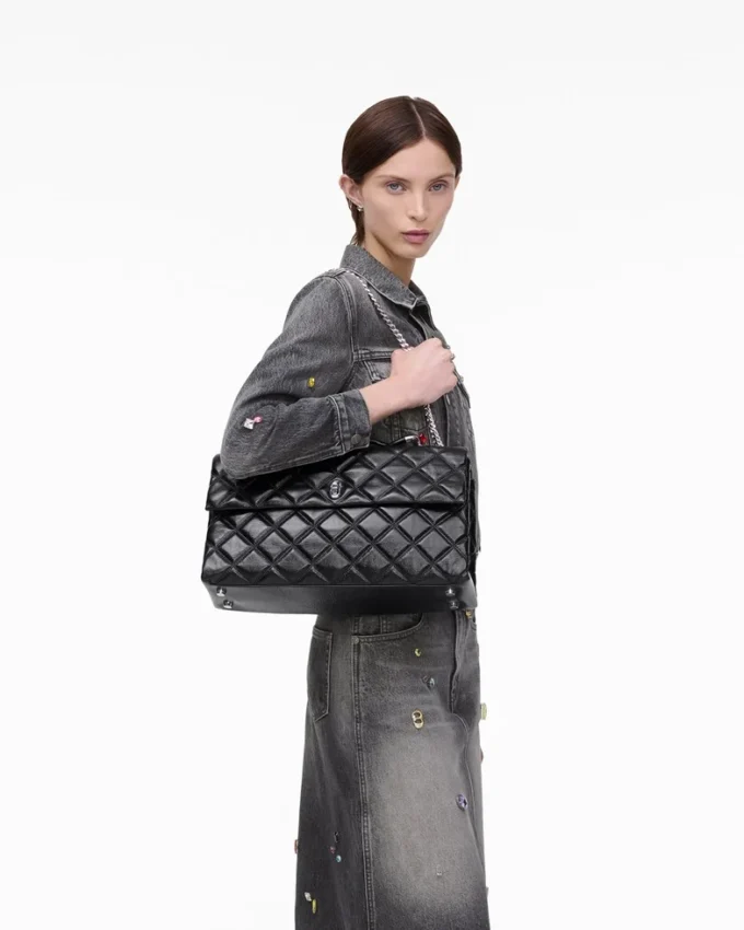 Bolso bandolera acolchado XL convertible doble