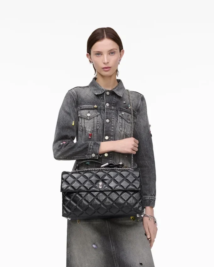 Bolso bandolera acolchado XL convertible doble