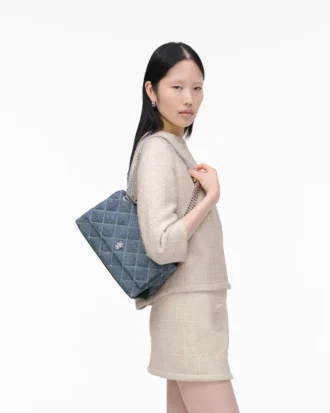 Bolso convertible de denim acolchado