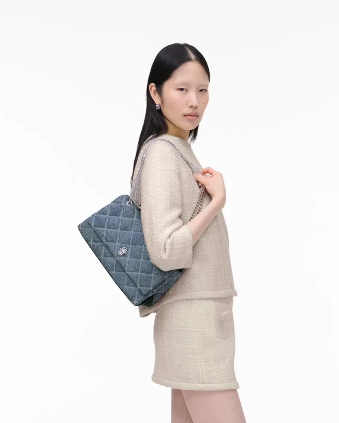Bolso convertible de denim acolchado