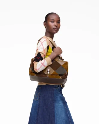 Bolso grande doble de ante con parches