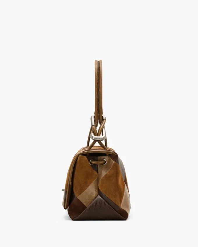 Bolso grande doble de ante con parches
