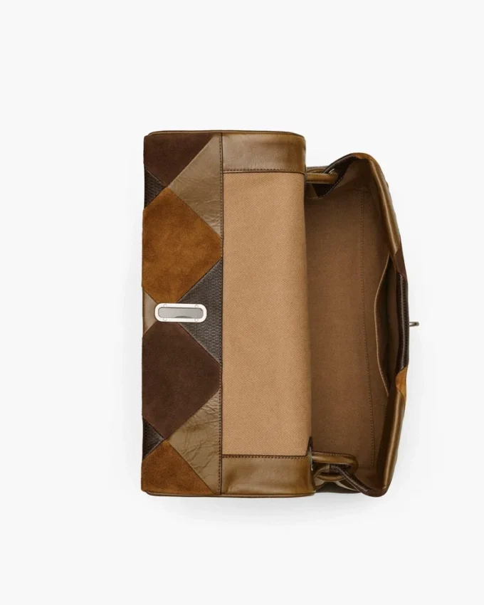 Bolso grande doble de ante con parches