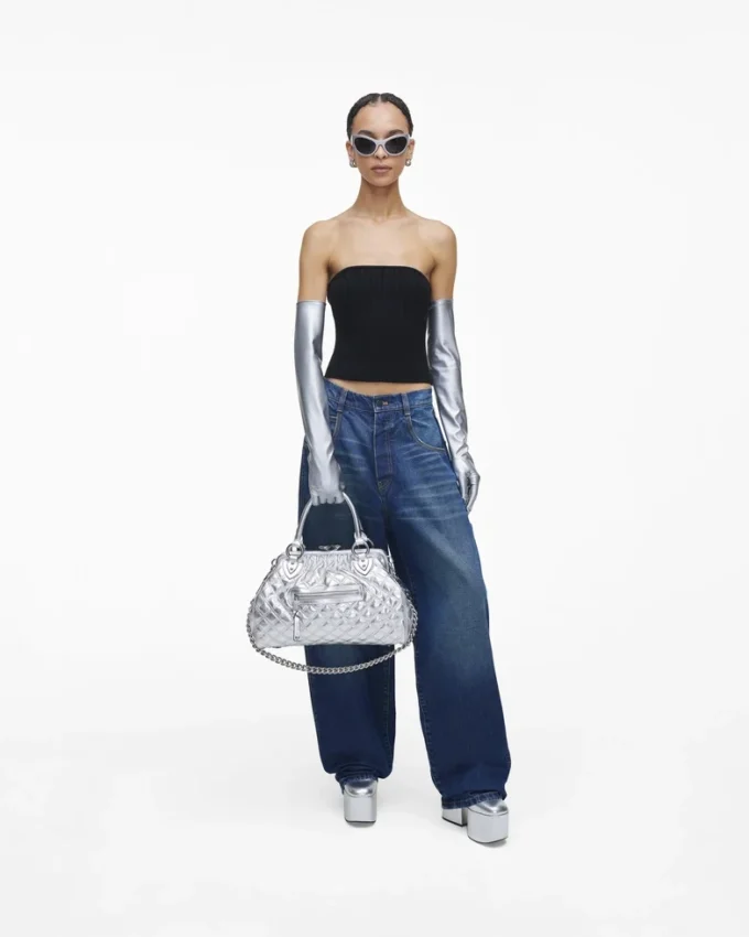 Bolso Stam de piel metalizada acolchada, reedición