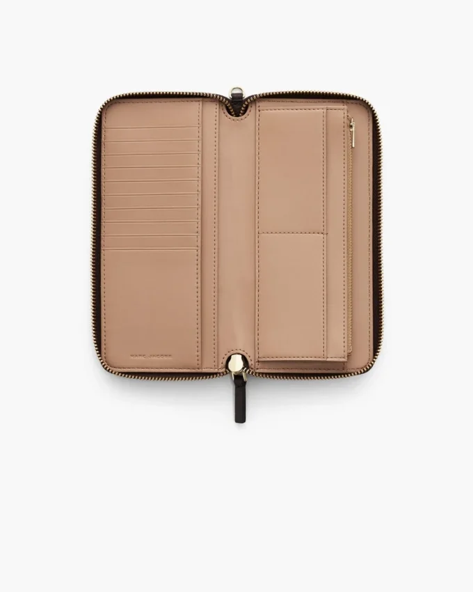 Cartera continental de cuero