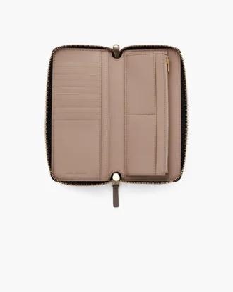 Cartera continental de cuero
