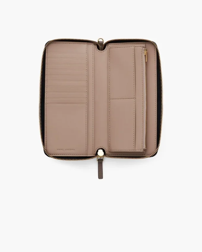 Cartera continental de cuero