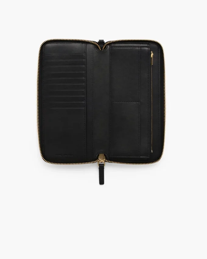 Cartera continental de cuero
