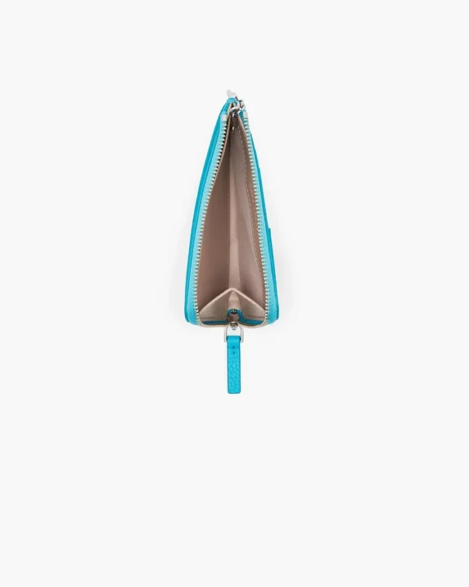 Cartera múltiple con cremallera superior de cuero