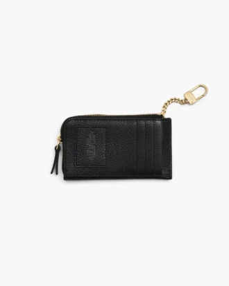 Cartera múltiple con cremallera superior de cuero