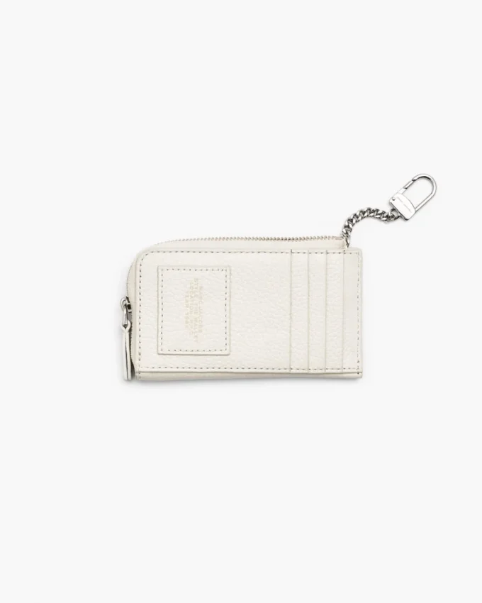 Cartera múltiple con cremallera superior de cuero