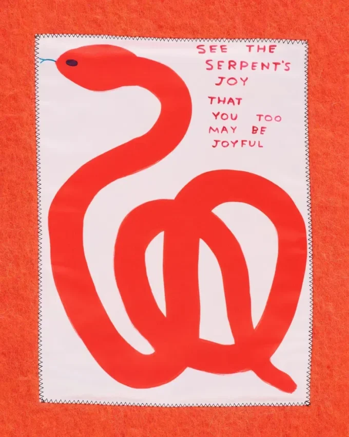 David Shrigley X Marc Jacobs Bufanda de lana con estampado de serpiente