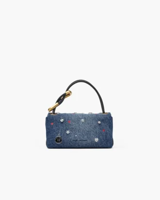 El bolso mini dual de denim con charms