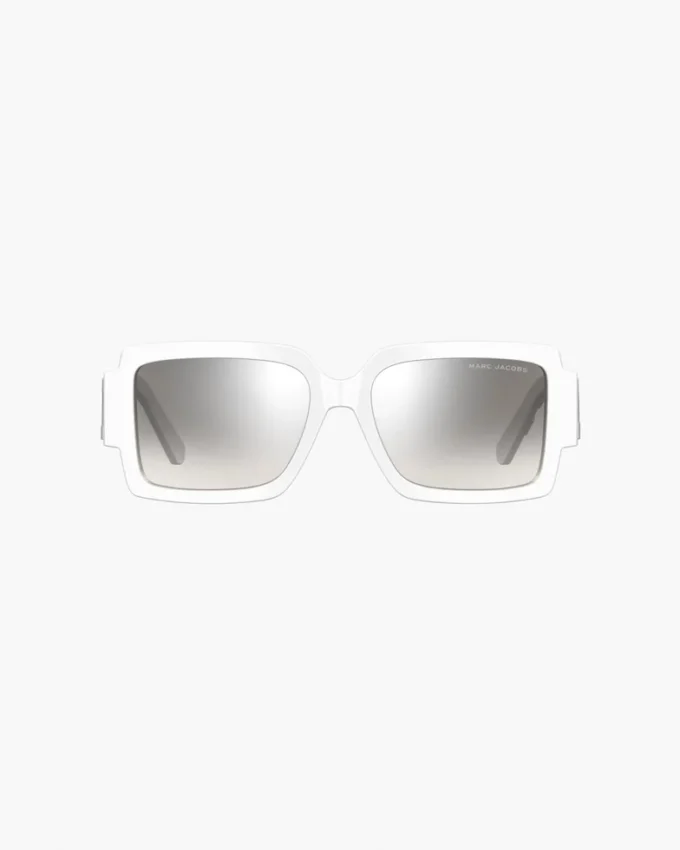 Gafas de sol cuadradas con espejo y logotipo llamativo