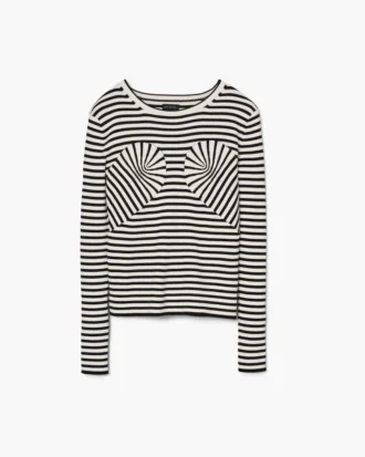 Jersey de cuello redondo con costuras