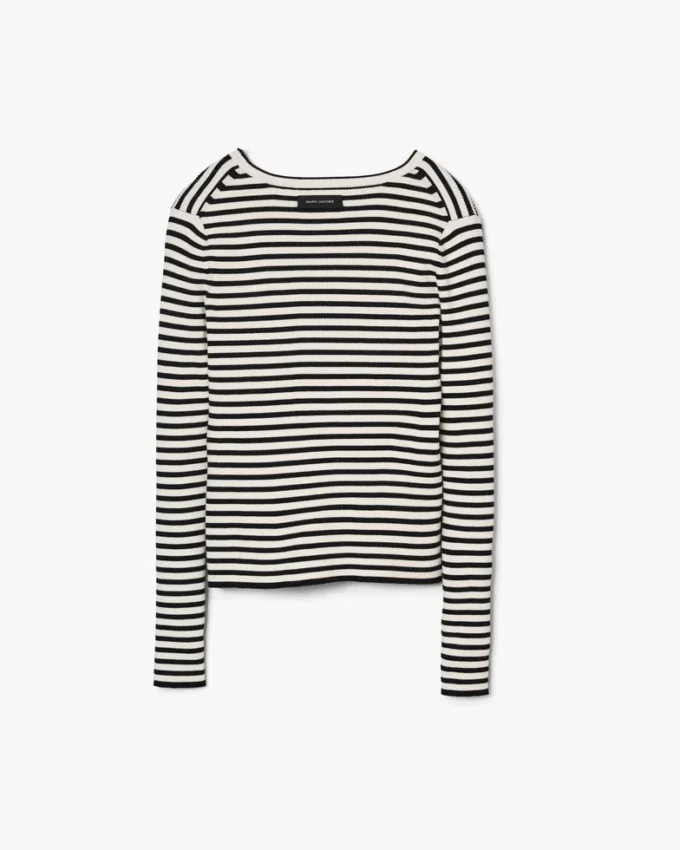 Jersey de cuello redondo con costuras
