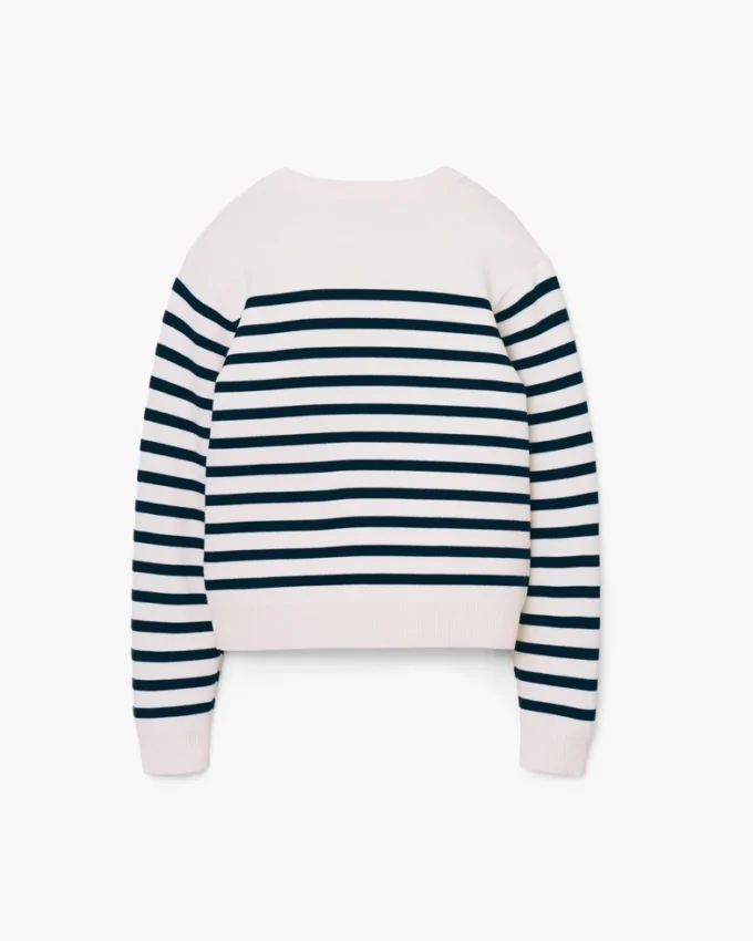 Jersey de cuello redondo con rayas bretonas