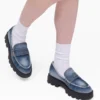 Los mocasines Frankie de denim descolorido