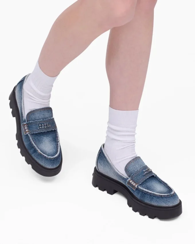 Los mocasines Frankie de denim descolorido