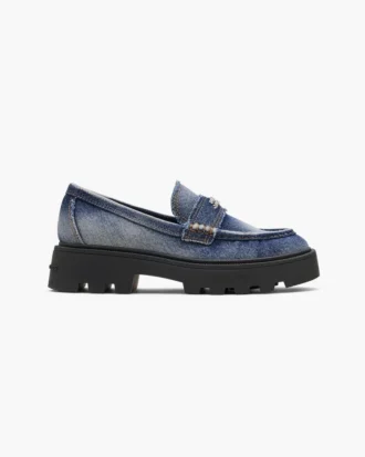 Los mocasines Frankie de denim descolorido