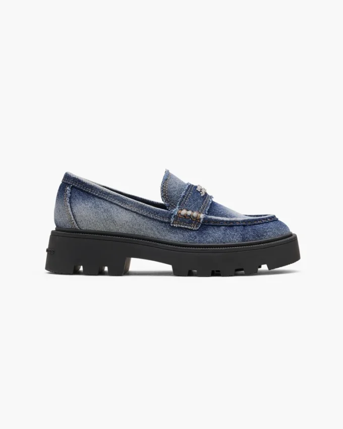 Los mocasines Frankie de denim descolorido