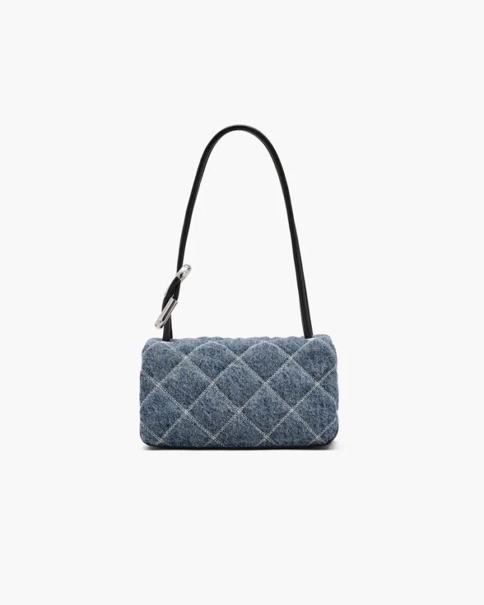 Mini bolso bandolera doble de denim acolchado Mini bolso bandolera doble de denim acolchado