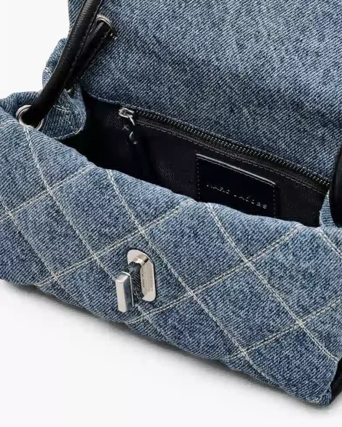 Mini bolso bandolera doble de denim acolchado Mini bolso bandolera doble de denim acolchado