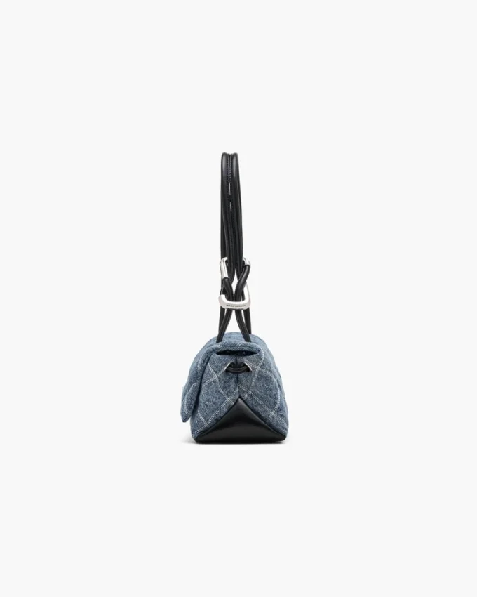 Mini bolso bandolera doble de denim acolchado Mini bolso bandolera doble de denim acolchado