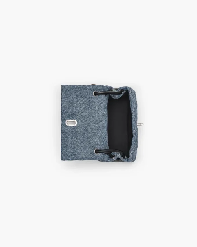 Mini bolso bandolera doble de denim acolchado Mini bolso bandolera doble de denim acolchado