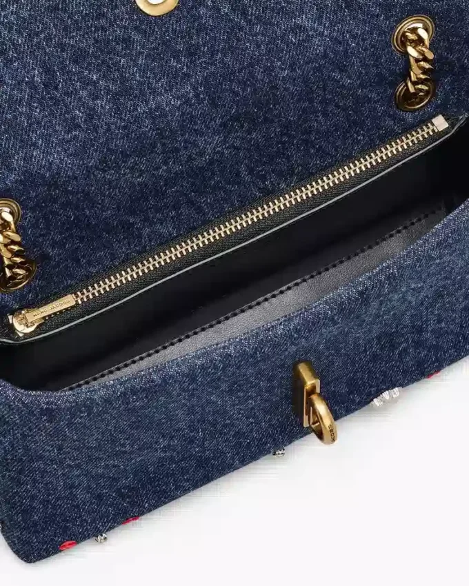 Mini bolso Trinket Charm Denim Dual Chain