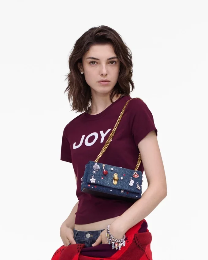 Mini bolso Trinket Charm Denim Dual Chain