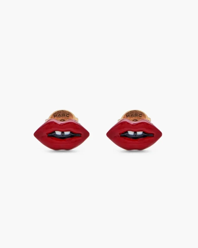 Pendientes de botón Lips