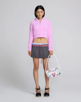Sudadera con cremallera de punto encogido y peluche