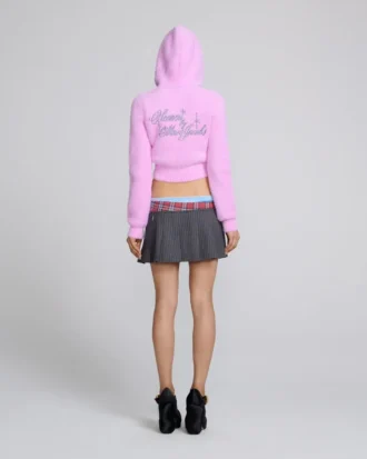 Sudadera con cremallera de punto encogido y peluche