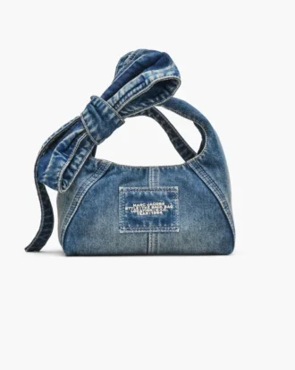 The Sack Bag mini de denim con lazo The Sack Bag mini de denim con lazo