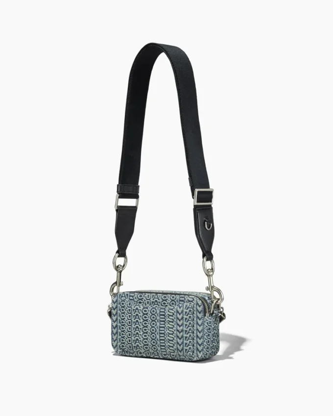 The Snapshot bag of washed denim with Monogram