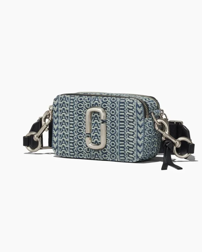 The Snapshot bag of washed denim with Monogram