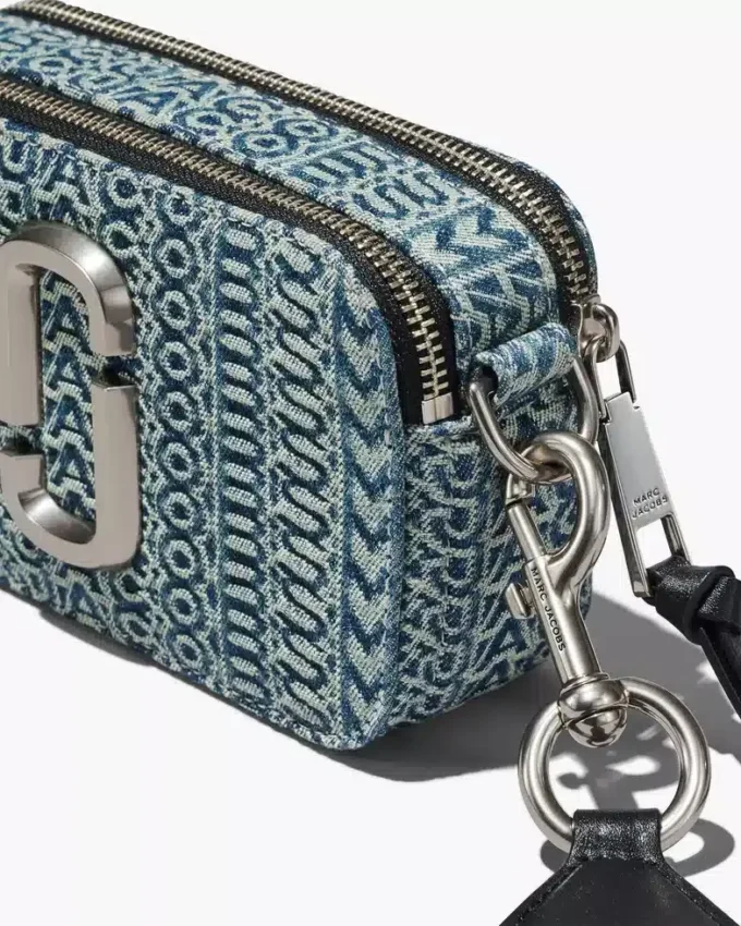 The Snapshot bag of washed denim with Monogram