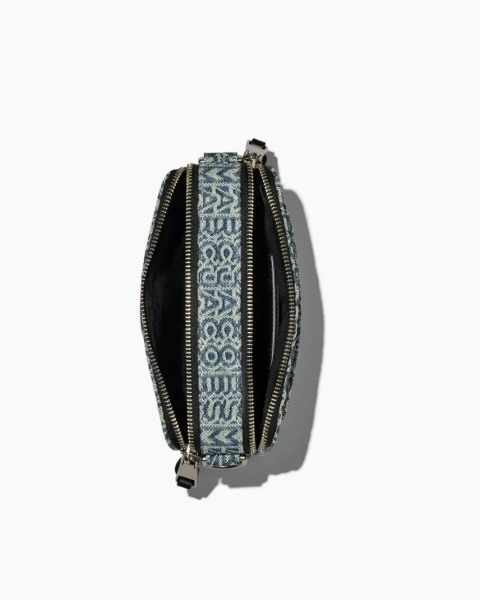 The Snapshot bag of washed denim with Monogram