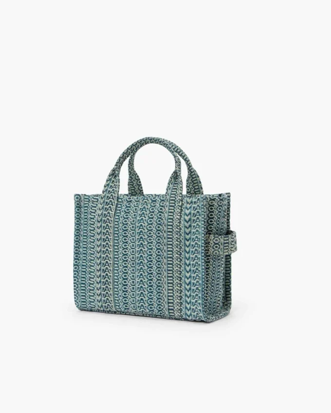 The Tote Bag pequeño de denim lavado con Monogram