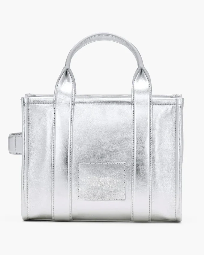 The Tote Bag pequeño de piel metalizada