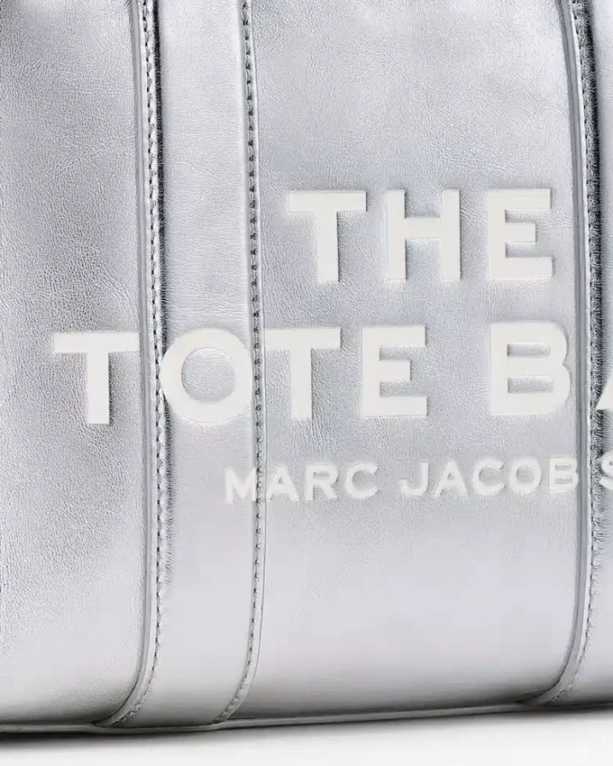 The Tote Bag pequeño de piel metalizada