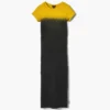 Vestido camiseta encogido con efecto ombré