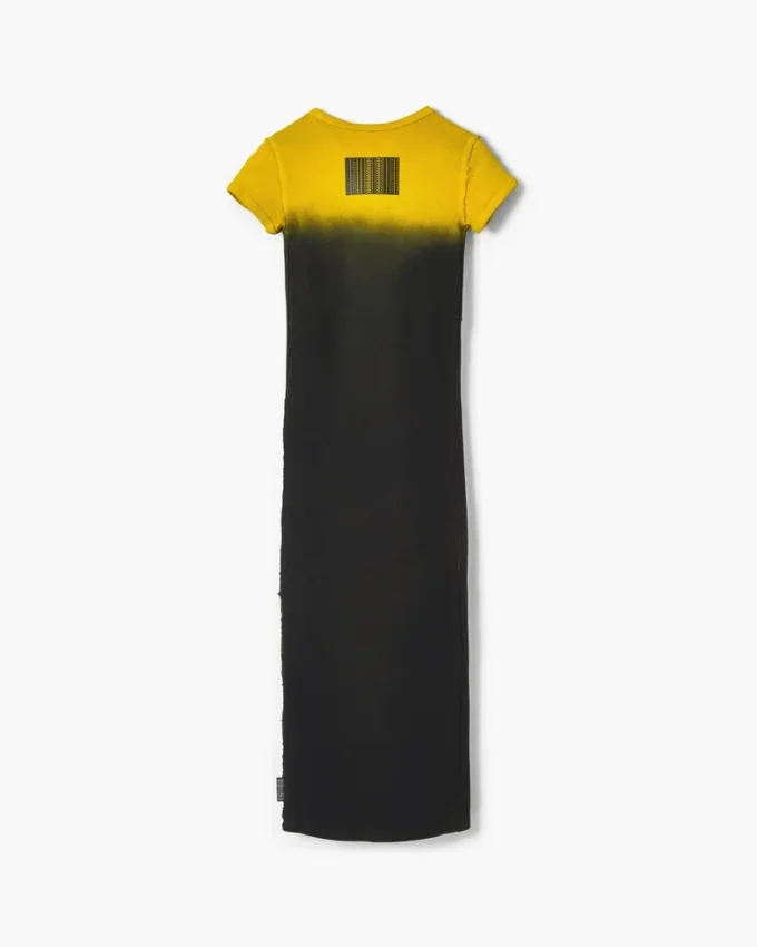 Vestido camiseta encogido con efecto ombré