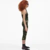 Vestido de canalé con estampado de camuflaje