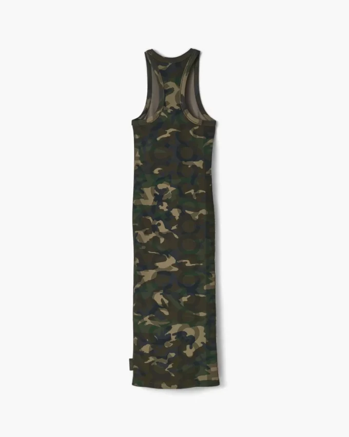 Vestido de canalé con estampado de camuflaje
