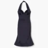Vestido halter esculpido de satén
