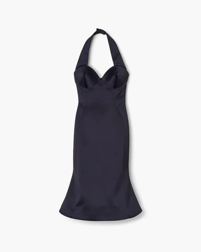 Vestido halter esculpido de satén