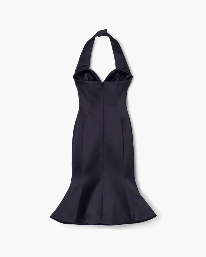 Vestido halter esculpido de satén